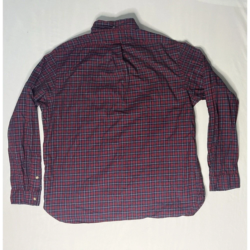 Polo Ralph Lauren Oxford Dress Shirt Men's Size 2XL Plaid Long Sleeve Button Up
